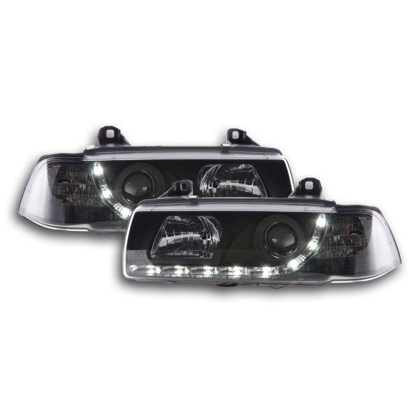 Daylight headlights LED daytime running lights BMW 3 series E36 Limo Touring black for right hand drive