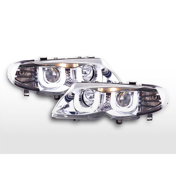 Daylight headlight LED DRL look BMW 3 series E46 Limo Touring 02 05 chrome for right hand drive