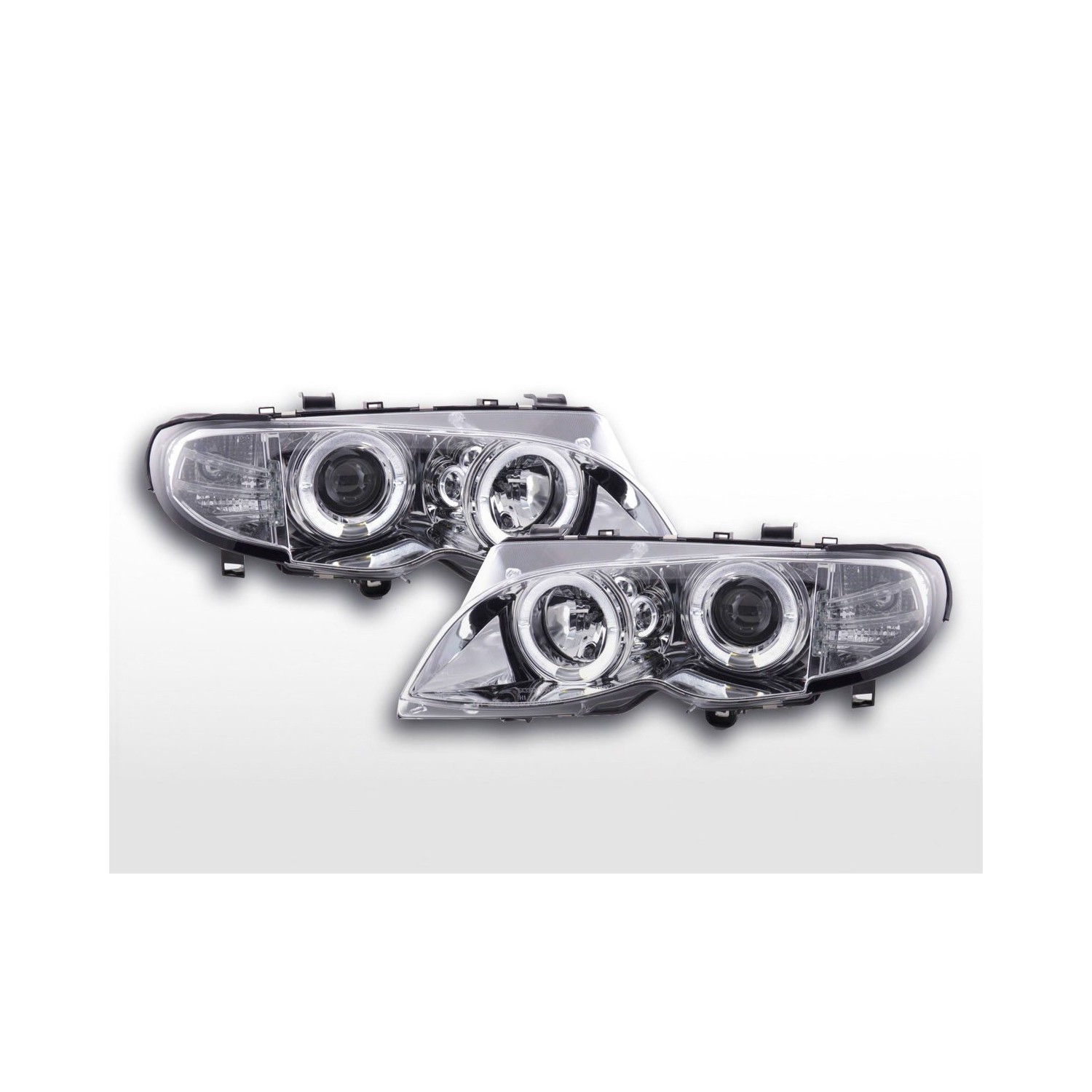 Headlight set BMW 3 series E46 Limo Touring 02 05 chrome