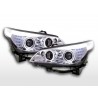 Headlight set xenon angel eyes LED BMW 5 series E60 E61 03 04 chrome for right hand drive