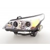 Headlight set xenon angel eyes LED BMW 5 series E60 E61 03 04 chrome for right hand drive