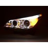 Headlight set xenon angel eyes LED BMW 5 series E60 E61 03 04 chrome for right hand drive