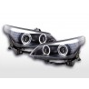 Headlight set Xenon Angel Eyes LED BMW 5 series E60 E61 03 04 black for right hand drive
