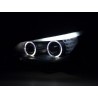 Headlight set Xenon Angel Eyes LED BMW 5 series E60 E61 03 04 black for right hand drive