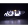 Headlight set angel eyes BMW 3 series E46 Limo Touring 02 05 chrome for right hand drive