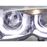 Headlight set angel eyes BMW 3 series E46 Limo Touring 02 05 chrome for right hand drive