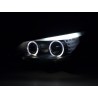Headlights xenon angel eyes LED BMW 5 series E60 E61 03 04 black