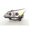 Headlight set xenon angel eyes LED BMW 5 series E60 E61 05 08 chrome for right hand drive