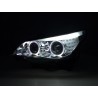 Headlight set xenon angel eyes LED BMW 5 series E60 E61 05 08 chrome for right hand drive