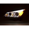 Headlight set xenon angel eyes LED BMW 5 series E60 E61 05 08 chrome for right hand drive