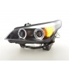 Headlight set Xenon Angel Eyes LED BMW 5 series E60 E61 05 08 black for right hand drive