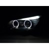 Headlight set Xenon Angel Eyes LED BMW 5 series E60 E61 05 08 black for right hand drive