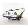Headlight set xenon angel eyes CCFL BMW 5 series E60 E61 05 08 chrome for right hand drive