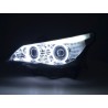 Headlight set xenon angel eyes CCFL BMW 5 series E60 E61 05 08 chrome for right hand drive
