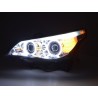 Headlight set xenon angel eyes CCFL BMW 5 series E60 E61 05 08 chrome for right hand drive