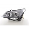 Headlight set xenon angel eyes CCFL BMW 5 series E60 E61 05 08 chrome for right hand drive