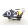 Headlight set xenon angel eyes CCFL BMW 5 series E60 E61 05 08 black for right hand drive