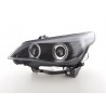 Headlight set xenon angel eyes CCFL BMW 5 series E60 E61 05 08 black for right hand drive