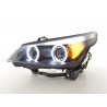 Headlights xenon angel eyes CCFL BMW 5 series E60 E61 03 04 black
