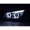 Headlights xenon angel eyes CCFL BMW 5 series E60 E61 03 04 black