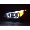 Headlights xenon angel eyes CCFL BMW 5 series E60 E61 03 04 black