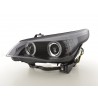 Headlights xenon angel eyes CCFL BMW 5 series E60 E61 03 04 black