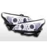 Headlight set xenon angel eyes CCFL BMW 5 series E60 E61 03 04 chrome for right hand drive