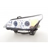 Headlight set xenon angel eyes CCFL BMW 5 series E60 E61 03 04 chrome for right hand drive