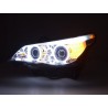 Headlight set xenon angel eyes CCFL BMW 5 series E60 E61 03 04 chrome for right hand drive