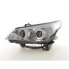 Headlight set xenon angel eyes CCFL BMW 5 series E60 E61 03 04 chrome for right hand drive