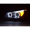 Headlight set Xenon Angel Eyes CCFL BMW 5 series E60 E61 03 04 black for right hand drive