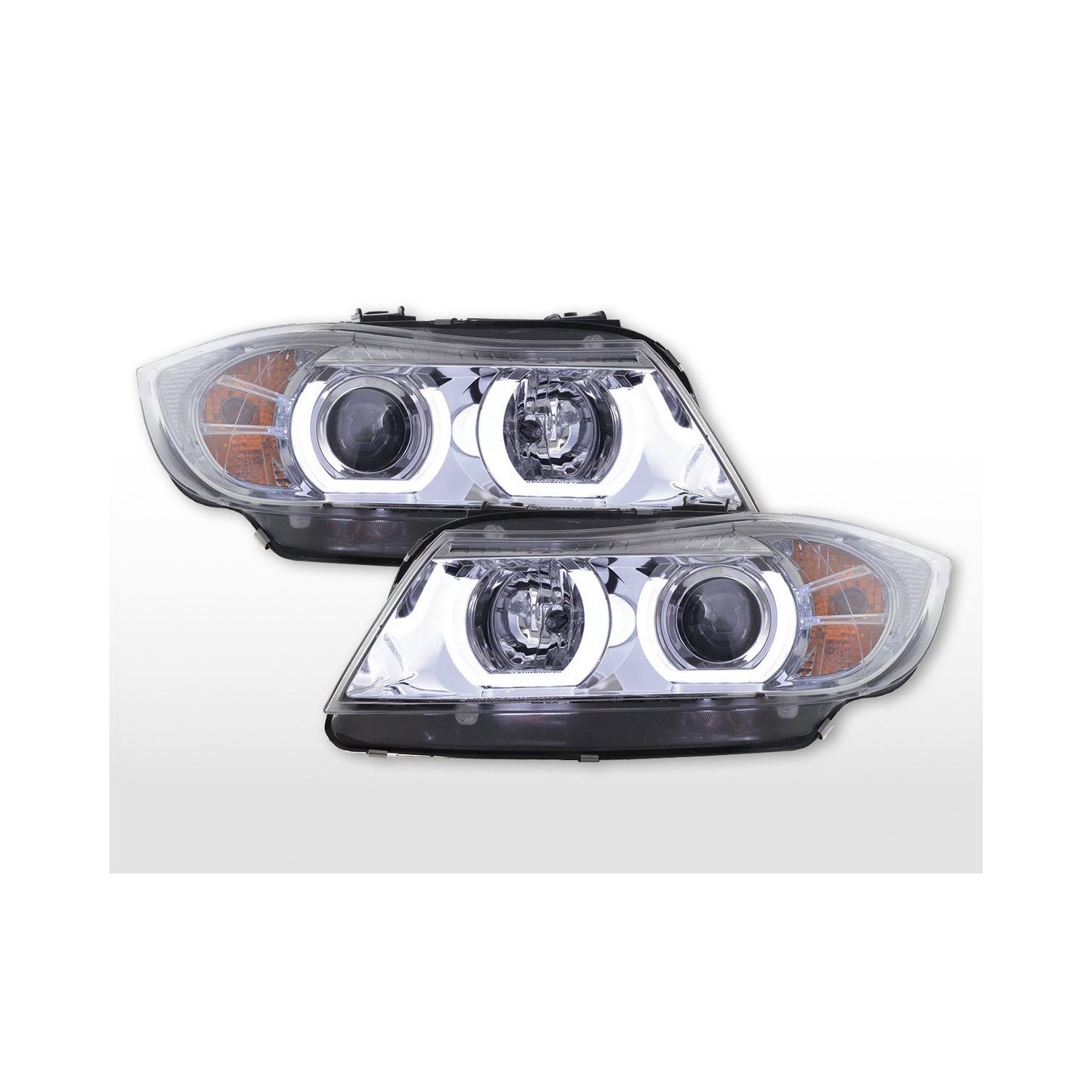 Daylight headlight LED DRL look BMW 3 series E90 E91 05 08 chrome