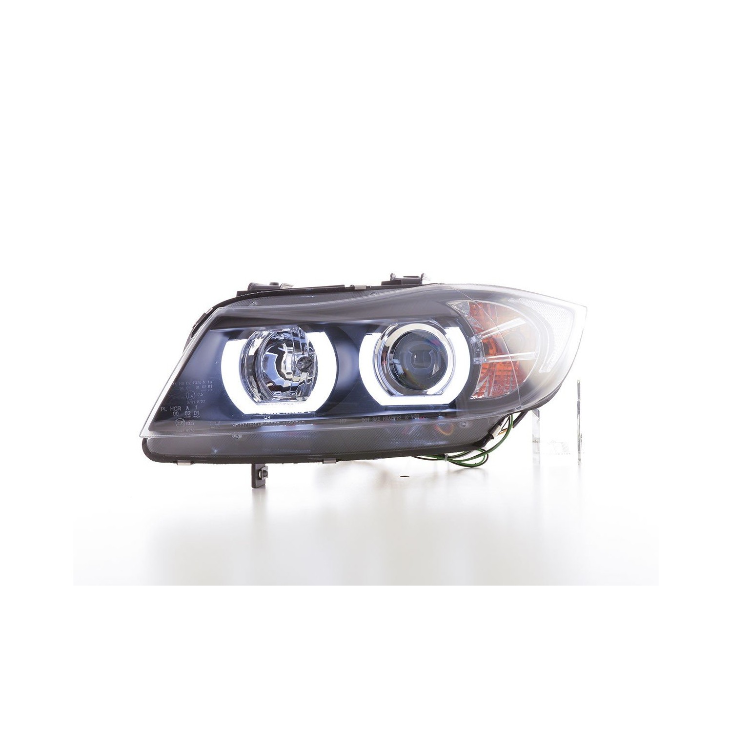 Headlight set Xenon Daylight LED DRL look BMW 3 series E90 E91 05 08 black