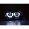 Headlight set Xenon Daylight LED DRL look BMW 3 series E90 E91 05 08 black