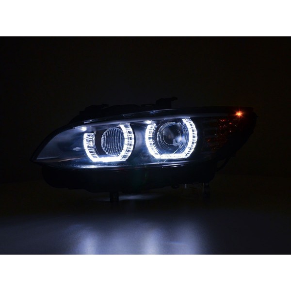 Headlight set Xenon Daylight LED daytime running lights BMW 3 series E92 E93 06 10 black