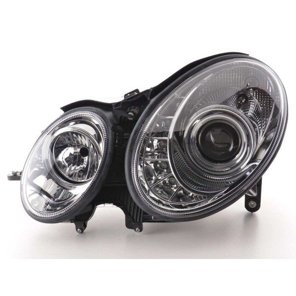 Daylight headlight LED DRL look Mercedes E Class type W211 02 06 chrome