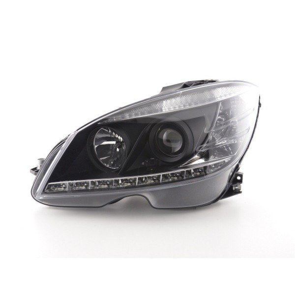 Daylight headlight LED DRL look Mercedes C Class W204 07 10 black