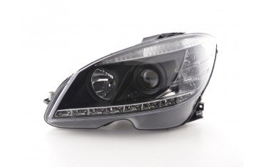 Daylight headlight LED DRL look Mercedes C Class W204 07 10 black