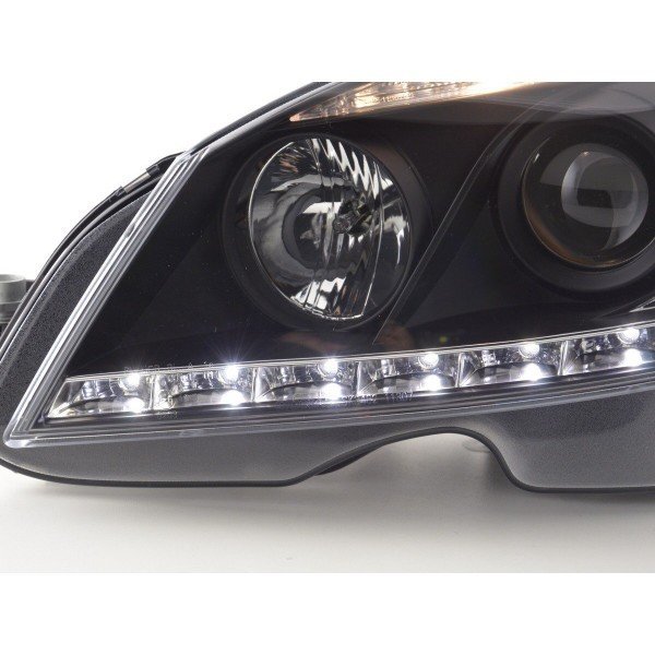 Daylight headlight LED DRL look Mercedes C Class W204 07 10 black