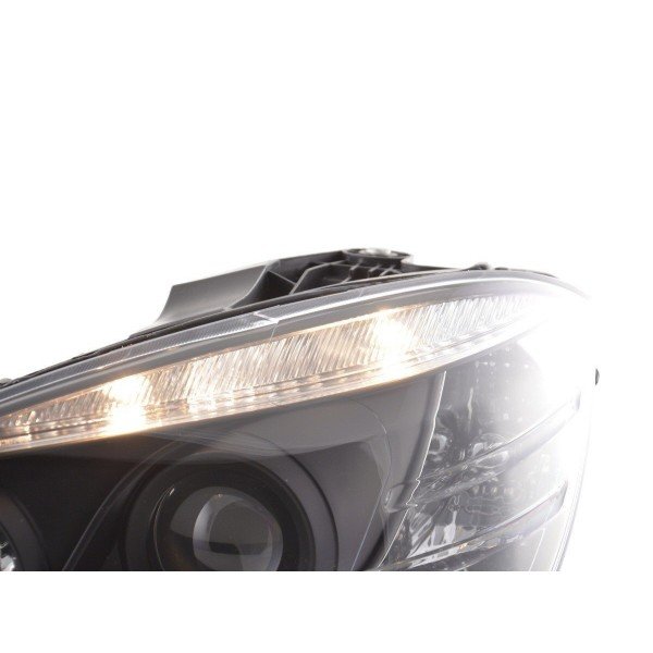 Daylight headlight LED DRL look Mercedes C Class W204 07 10 black