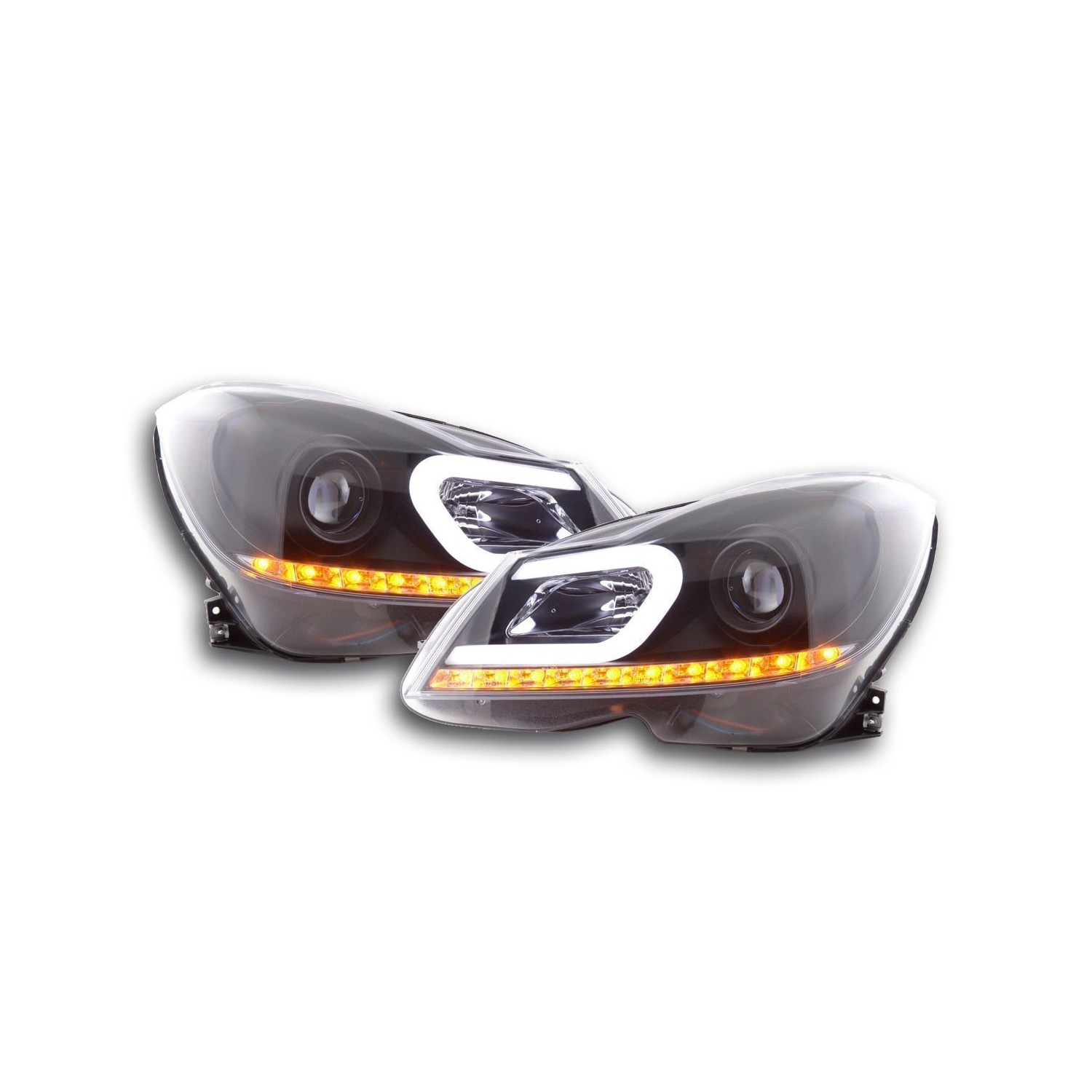 Daylight headlight LED DRL look Mercedes C Class W204 11 14 black