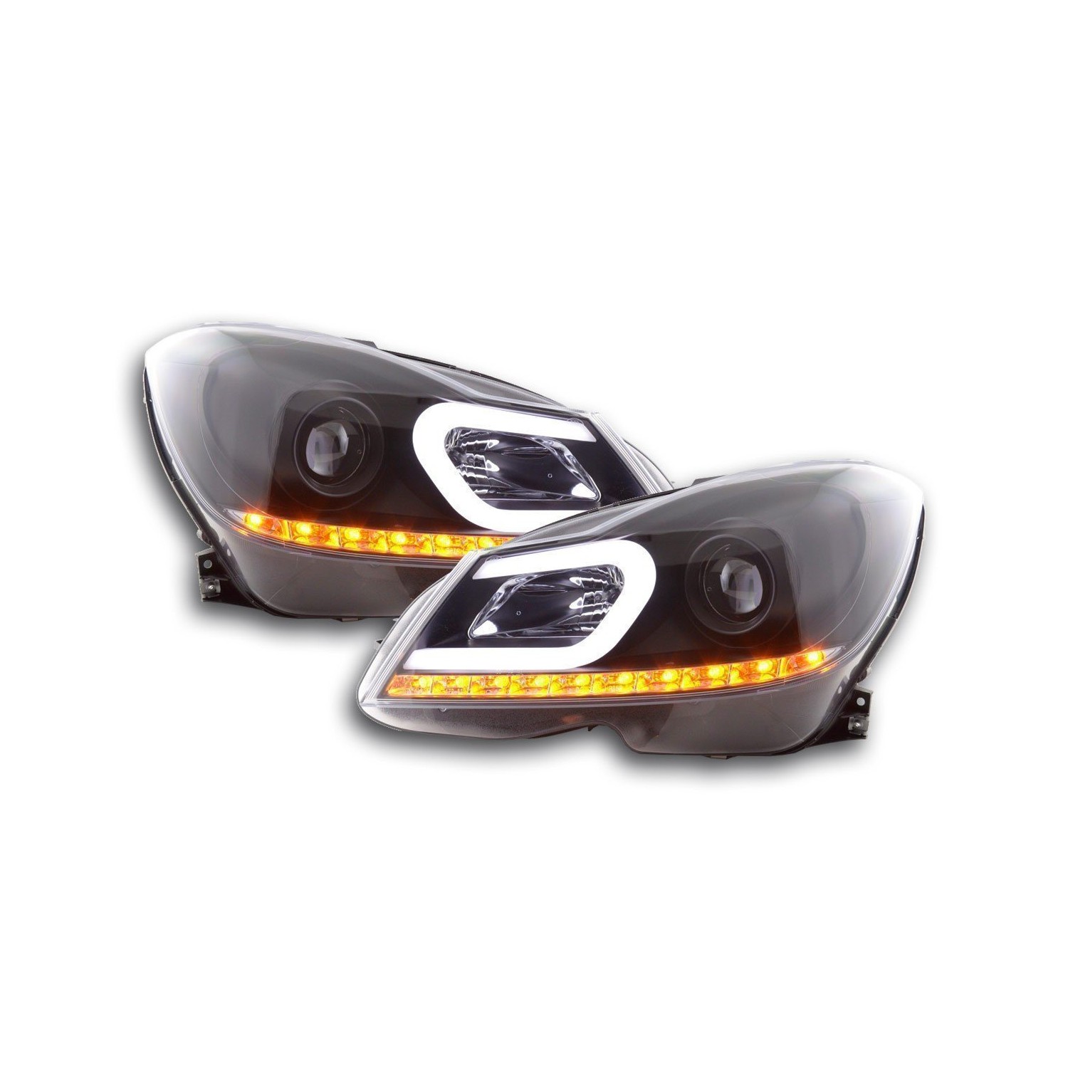 Daylight headlight LED DRL look Mercedes C Class W204 11 14 black