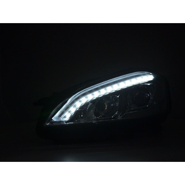 Daylight headlight LED DRL look Mercedes Benz S Class 221 05 09 chrome