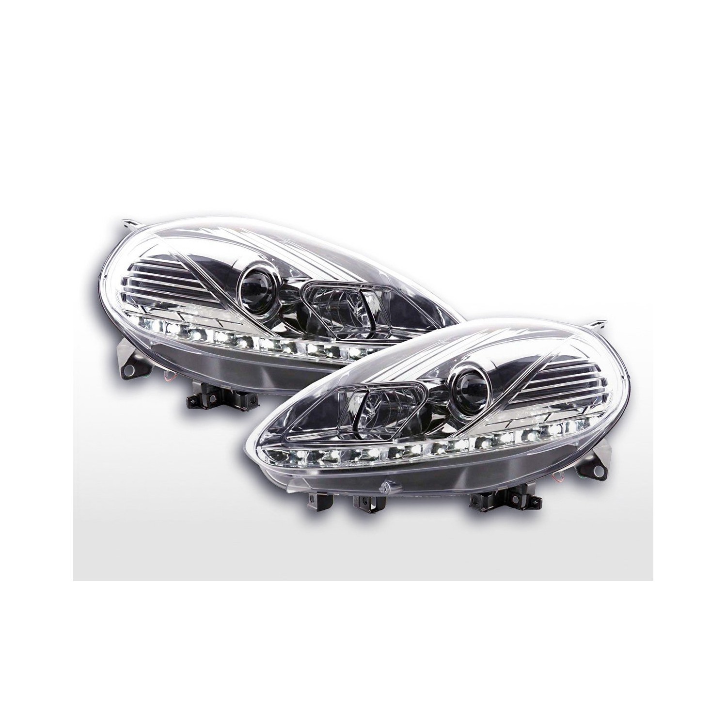 Daylight headlight LED daytime running lights Fiat Punto Evo 09 chrome