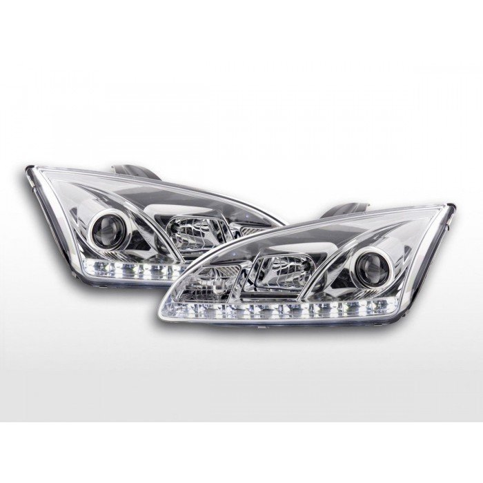Daylight headlight LED DRL look Ford Focus 4 5 door 05 08 chrome for right hand drive vehicles