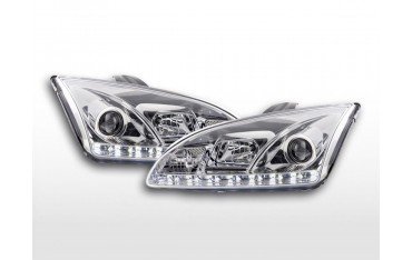 Daylight headlight LED DRL look Ford Focus 4 5 door 05 08 chrome for right hand drive vehicles