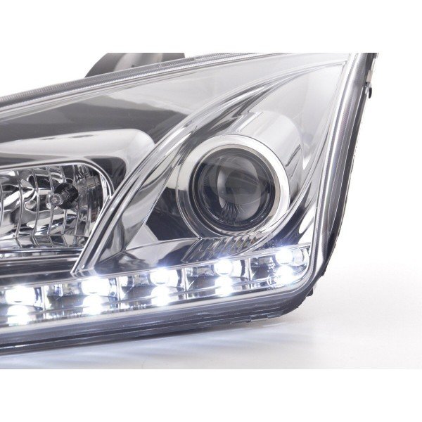 Daylight headlight LED DRL look Ford Focus 4 5 door 05 08 chrome for right hand drive vehicles