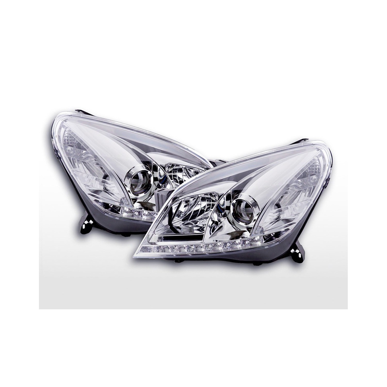 Daylight headlight LED DRL look Opel Astra H 04 10 chrome for right hand drive