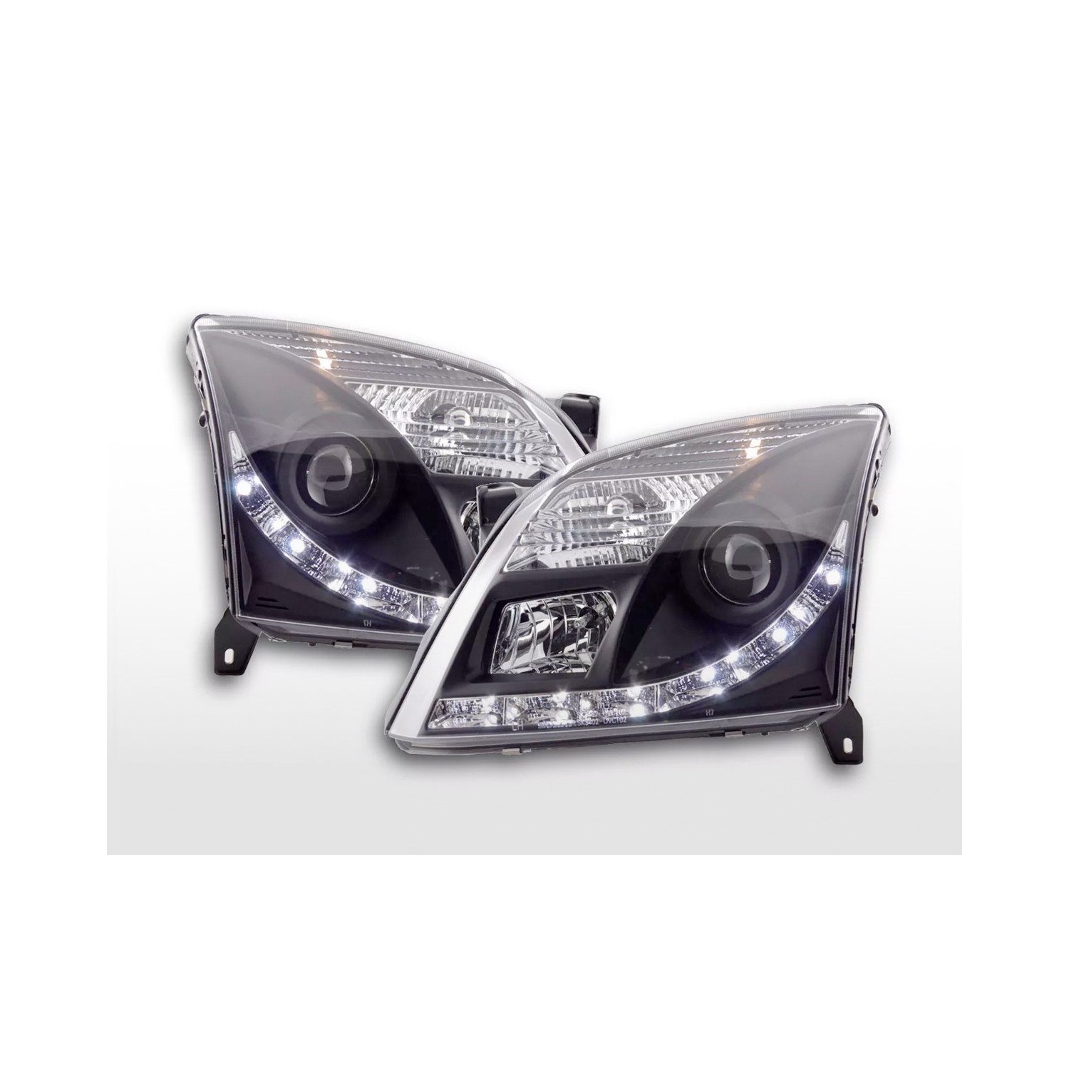 Daylight headlight LED DRL look Opel Vectra C 02 05 black for right hand drive vehicles