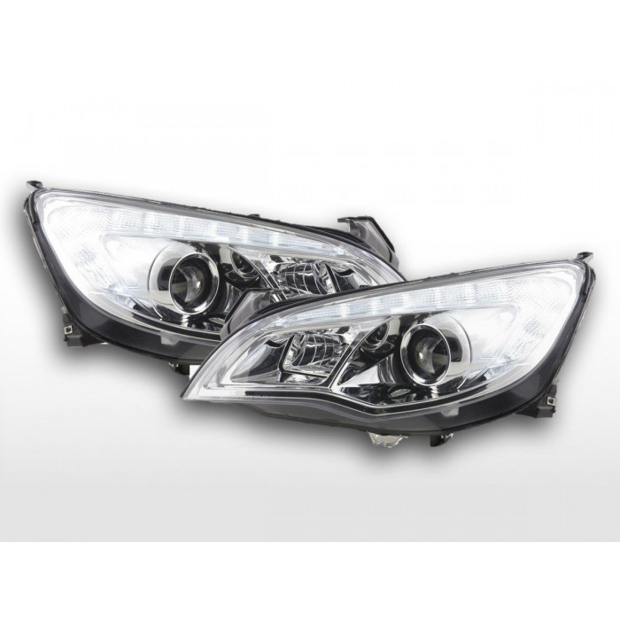 Headlight set Opel Astra J 5 door 2009 2012 chrome with engine